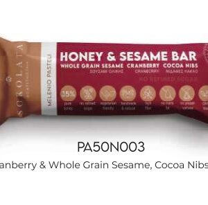 Cranberry & Whole Grain Sesame, Cocoa Nibs 50gr
