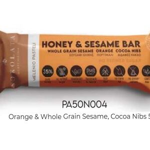 Orange & Whole Grain Sesame, Cocoa Nibs 50gr