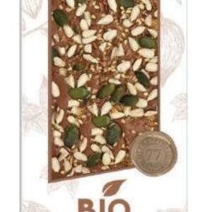 BIO - ORGANIC CHOCOLATE 100g, "Delirium" - Milk Chocolate & Maca, Guarana, Seeds, Ginger
